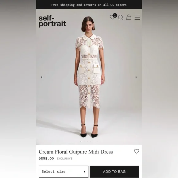 Self-Portrait White Lace Dress - Picture 2 of 5